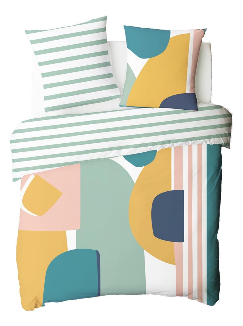 Future Home - Parure de lit 2 personnes géométrique à rayures Multicolore - Kiabi