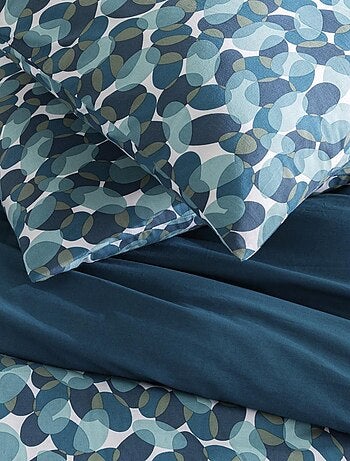 Future Home - Parure de lit 2 personnes géométrique marine en coton
