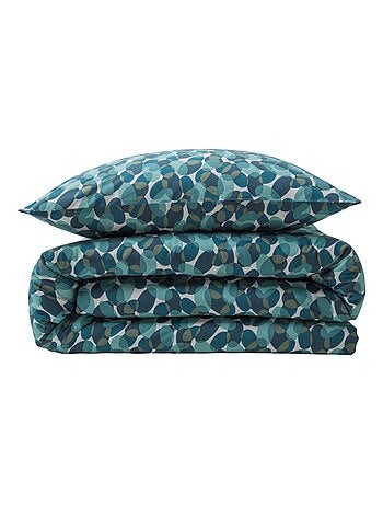 Future Home - Parure de lit 2 personnes géométrique marine en coton