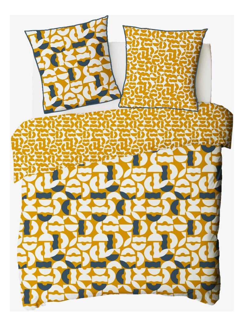 Future Home - Parure de lit 2 personnes géométrique réversible Jaune - Kiabi