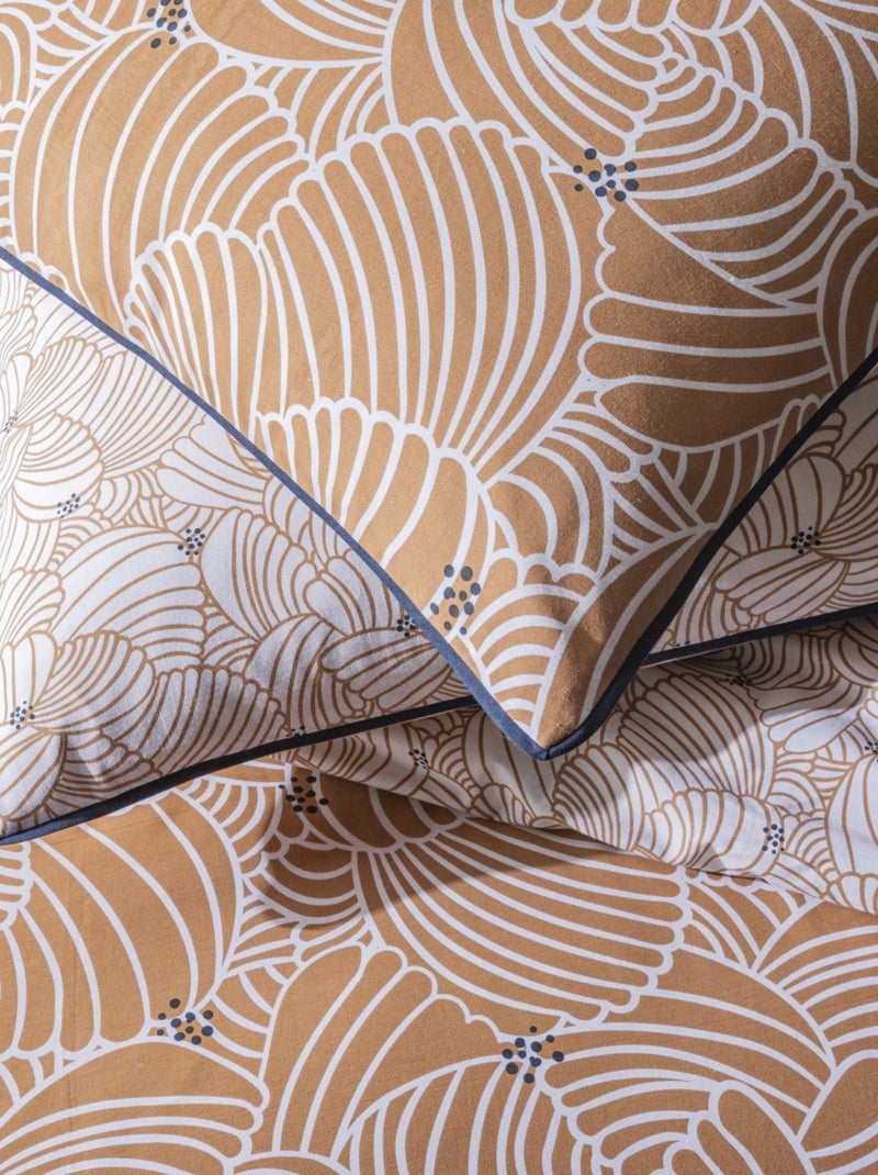 Future Home - Parure de lit 2 personnes graphique floral en coton Marron caramel - Kiabi