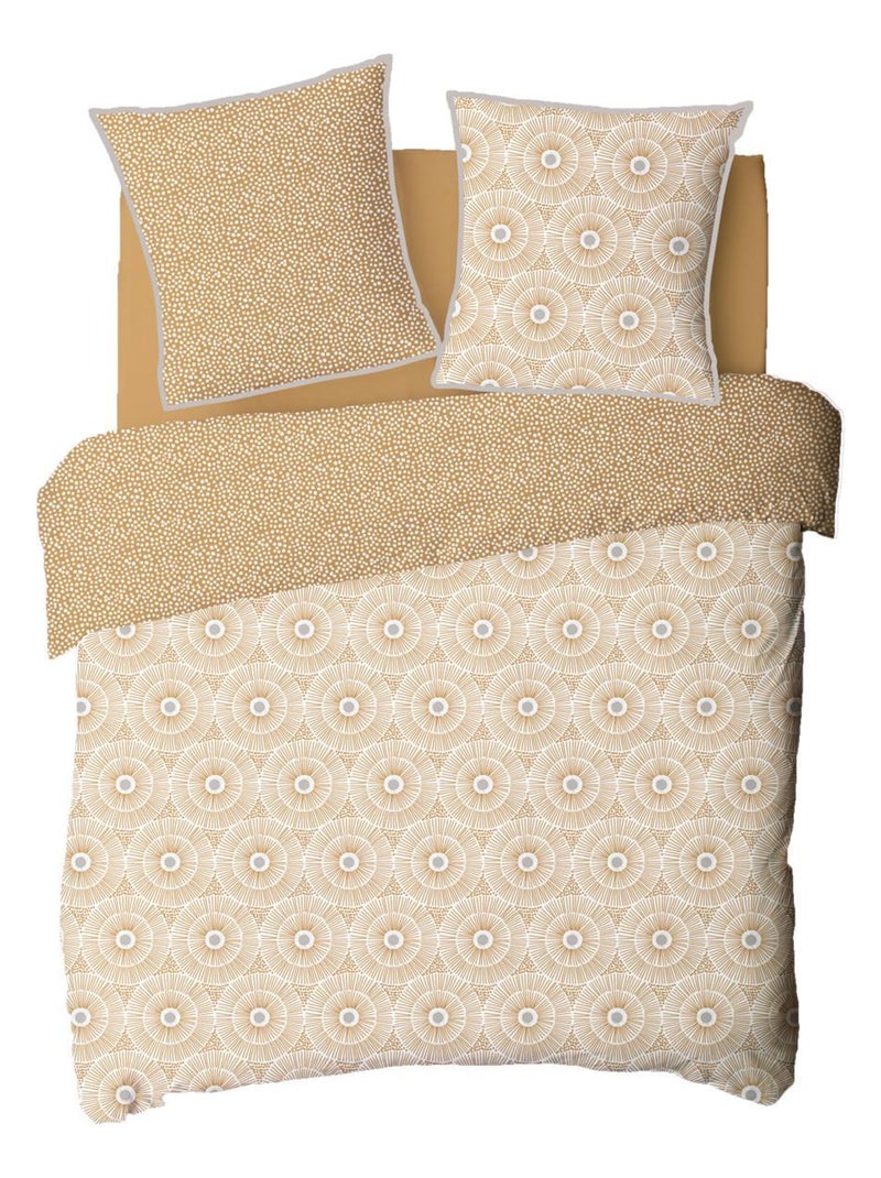 Future Home - Parure de lit 2 personnes graphique réversible à pois Beige - Kiabi