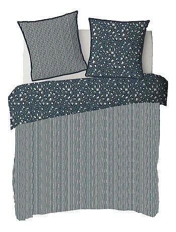 Future Home - Parure de lit 2 personnes imprimé léopard réversible rayé