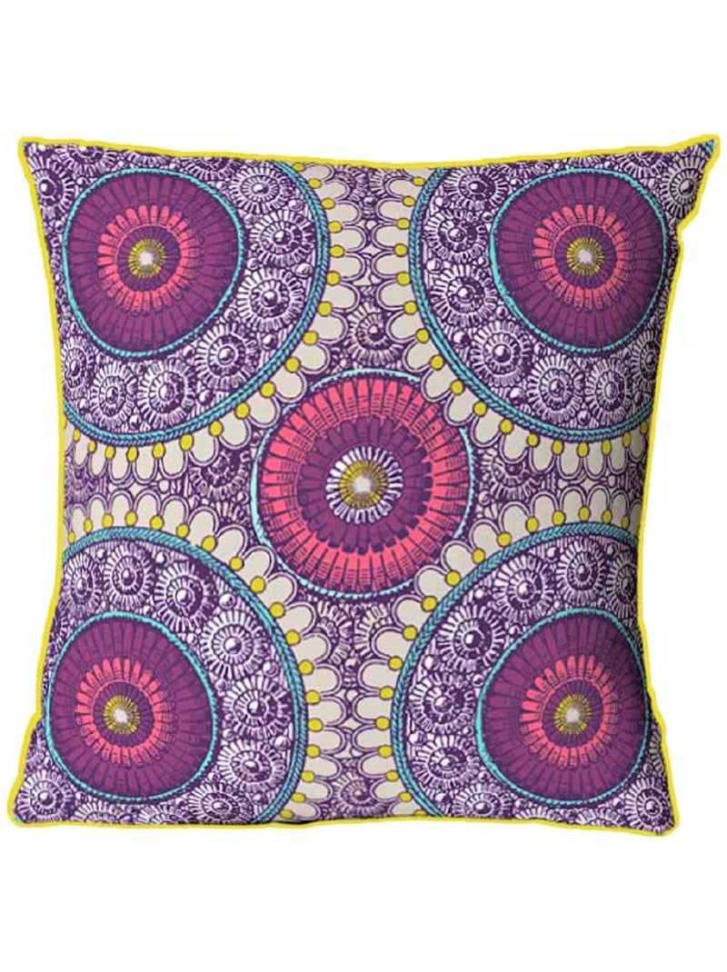 Future Home - Parure de lit 2 personnes rosaces en satin 78 fils Violet figue - Kiabi
