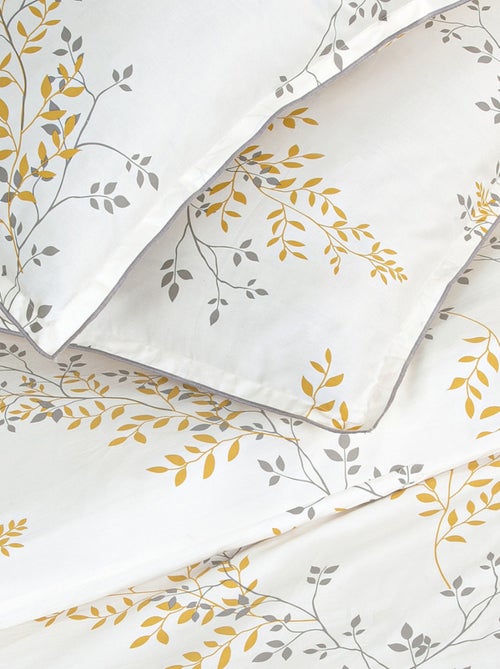 Future Home - Parure de lit 2 personnes satin de coton motif feuillage - Kiabi