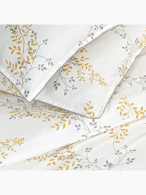 Future Home - Parure de lit 2 personnes satin de coton motif feuillage - Kiabi