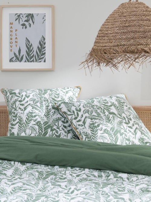 Future Home - Parure de lit 2 personnes tropical réversible unie - Kiabi
