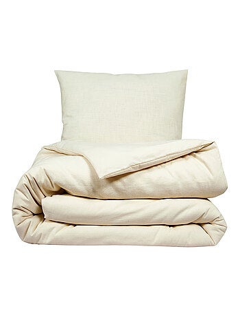 Future Home - Parure de lit 2 personnes unie effet lin