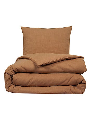 Future Home - Parure de lit 2 personnes unie effet lin