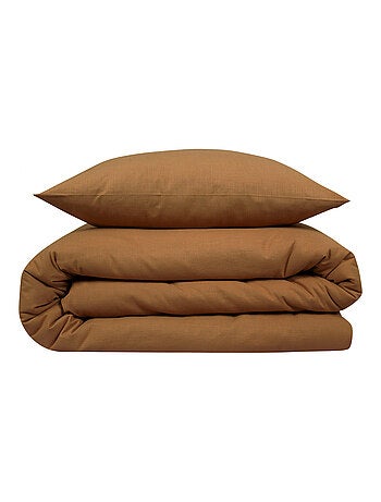 Future Home - Parure de lit 2 personnes unie effet lin