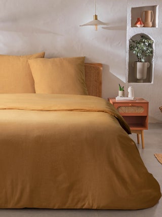 Future Home - Parure de lit 2 personnes unie effet lin