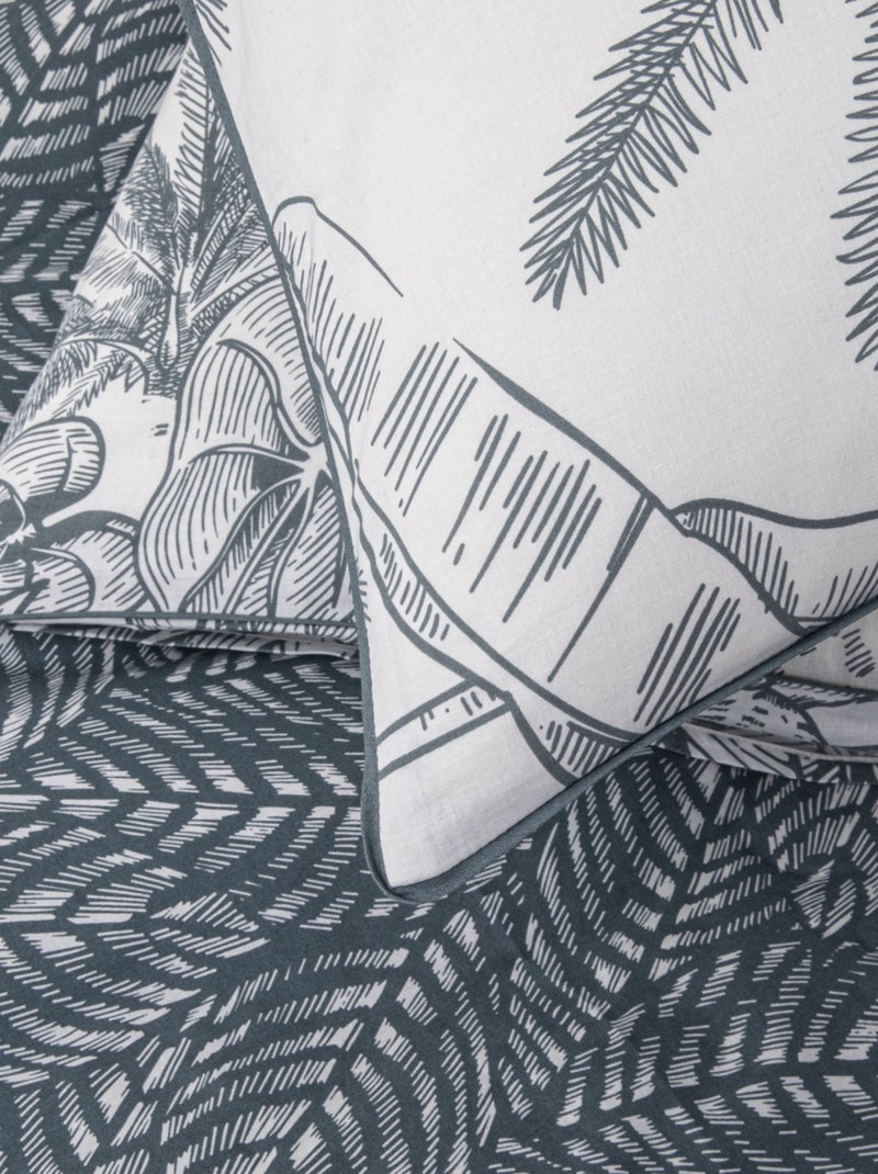 Future Home - Parure de lit 2 personnes végétal réversible en coton Blanc - Kiabi