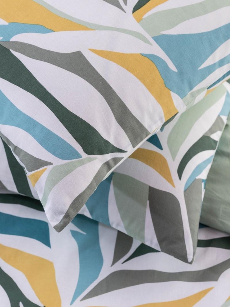 Future Home - Parure de lit 2 personnes végétal réversible unie Vert - Kiabi