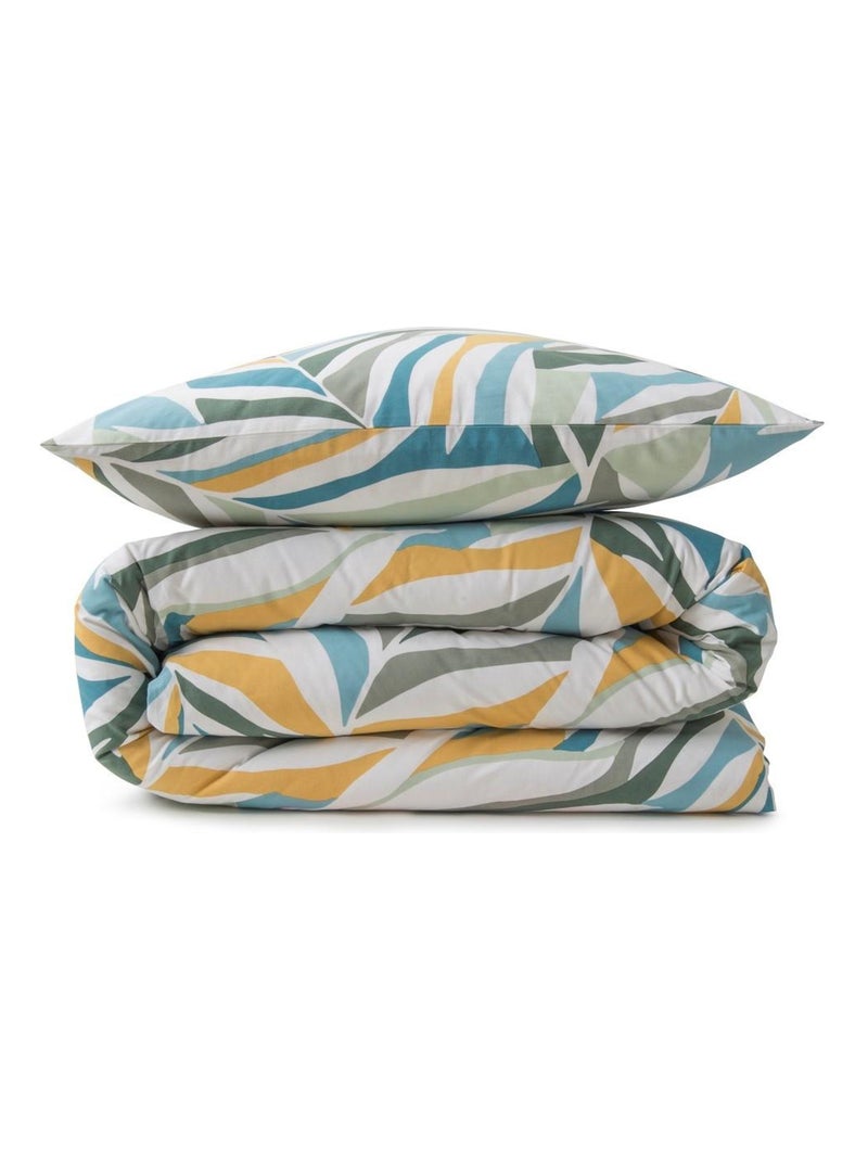 Future Home - Parure de lit 2 personnes végétal réversible unie Vert - Kiabi