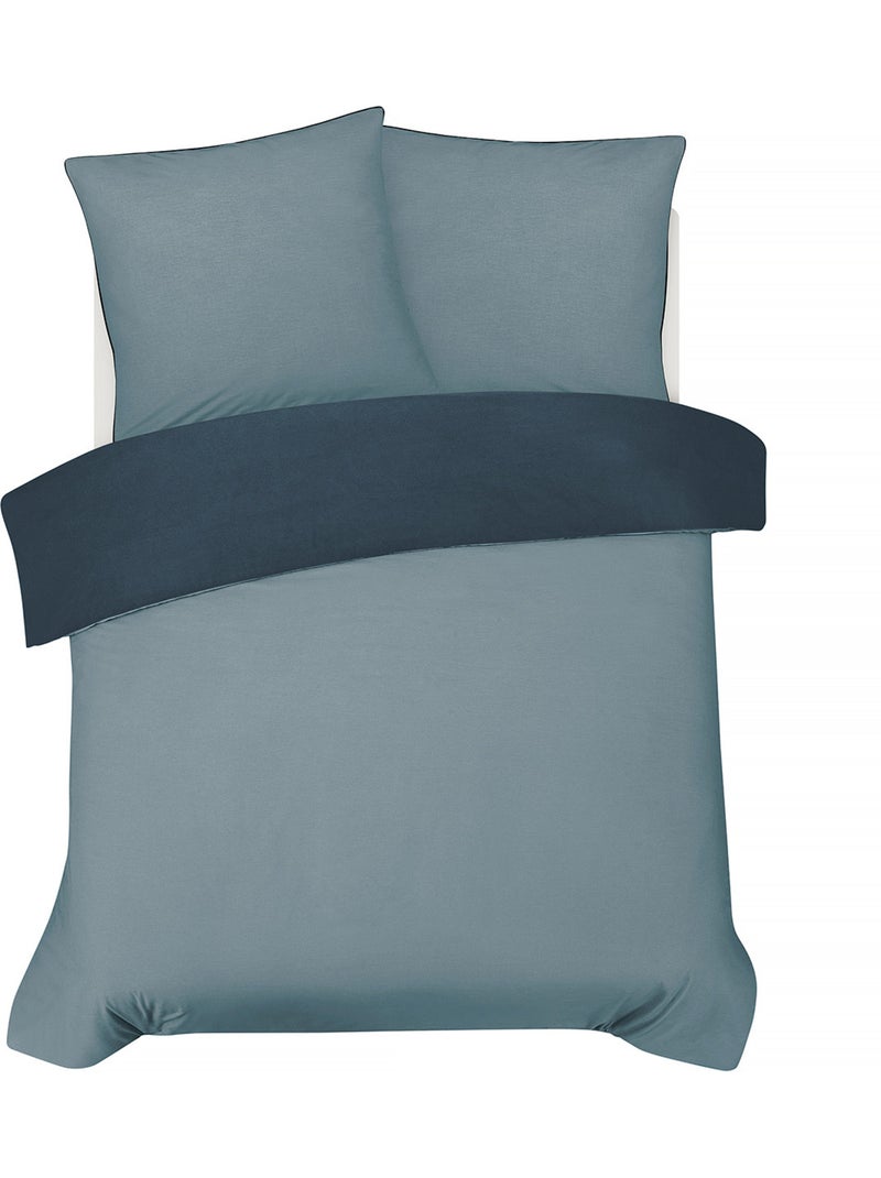 Future Home - Parure de lit double bicolore Bleu - Kiabi