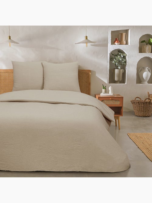 Future Home - Parure de lit double en gaze de coton - Kiabi