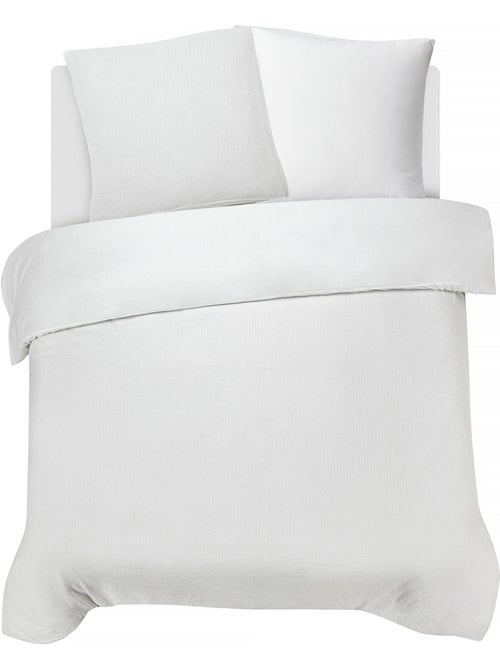 Future Home - Parure de lit double en gaze de coton - Kiabi