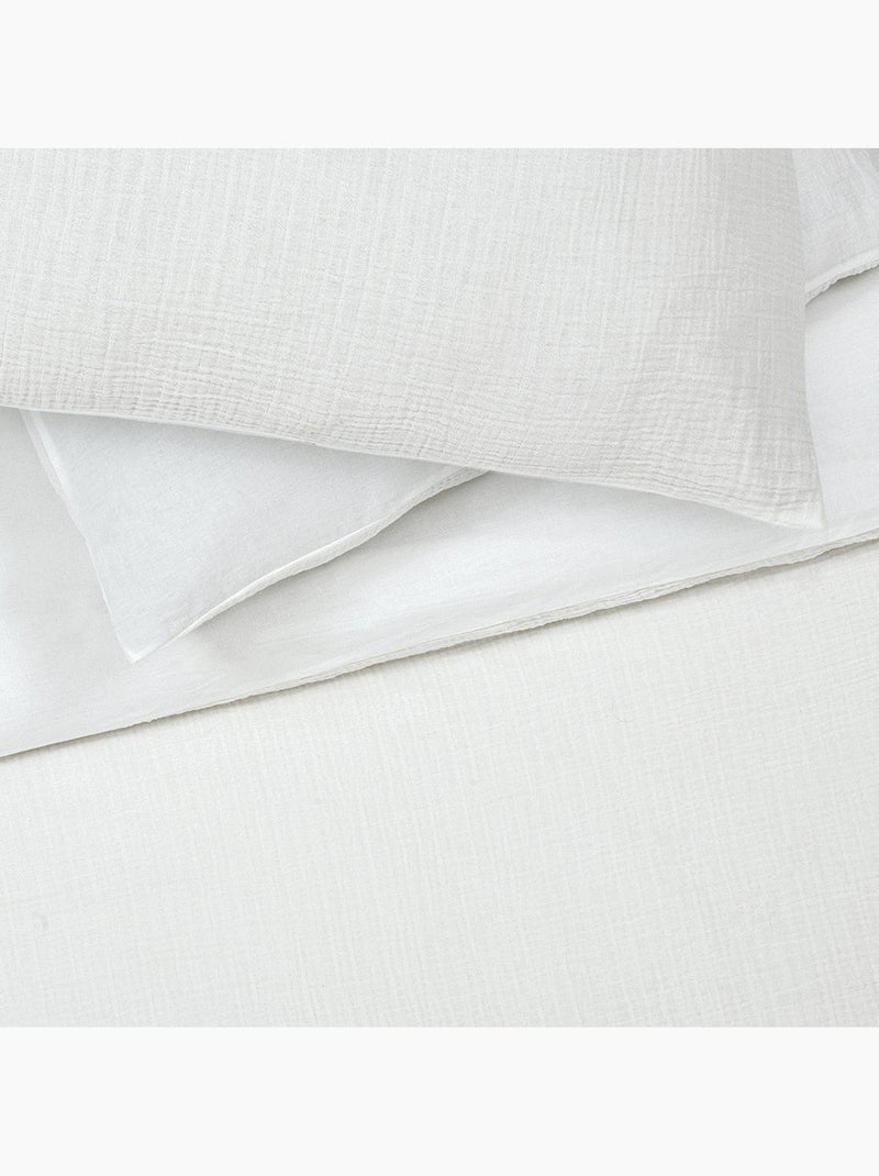 Future Home - Parure de lit double en gaze de coton Blanc - Kiabi