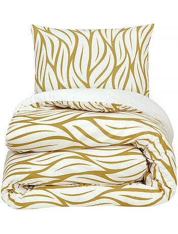 Future home - parure de lit double en microfibre motif feuilles