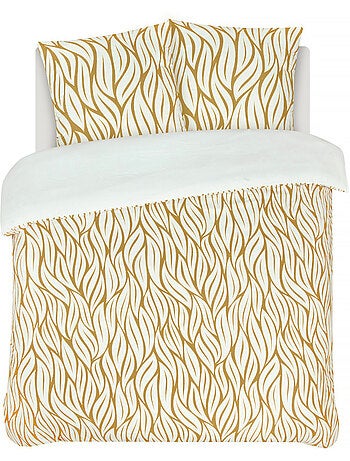Future home - parure de lit double en microfibre motif feuilles
