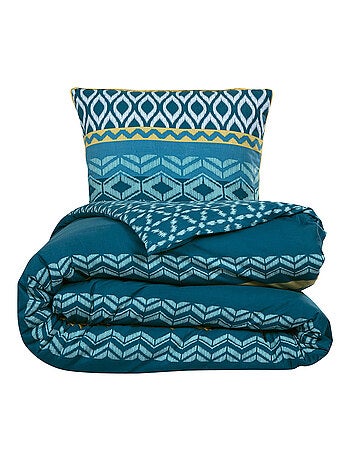 Future Home - Parure de lit double ethnique en microfibre lavée