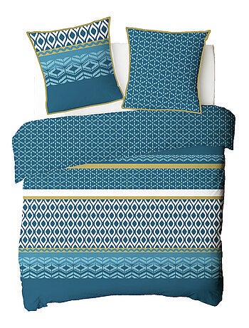 Future Home - Parure de lit double ethnique en microfibre lavée