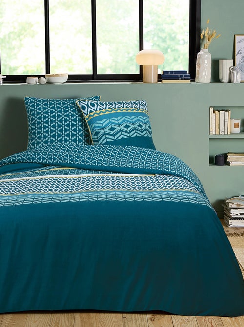 Future Home - Parure de lit double ethnique en microfibre lavée - Kiabi