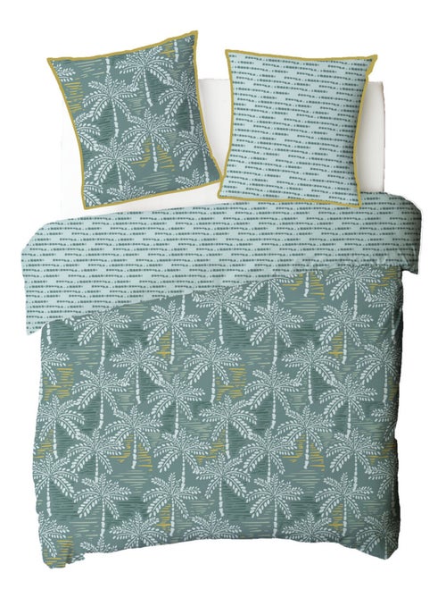 Future Home - Parure de lit double palmiers en microfibre lavée - Kiabi