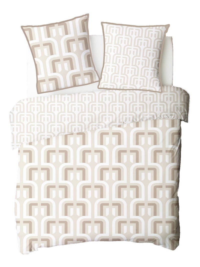 Future Home - Parure de lit double rétro en microfibre lavée Beige - Kiabi