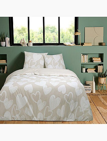 Future Home - Parure de lit en coton motif cœurs
