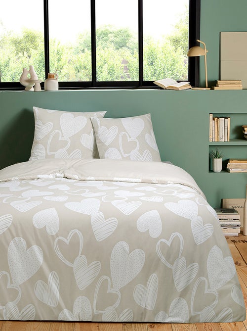 Future Home - Parure de lit en coton motif cœurs - Kiabi