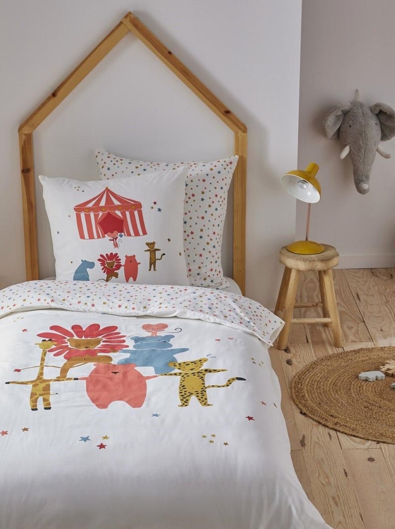 Future Home - Parure de lit enfant animaux du cirque Blanc - Kiabi