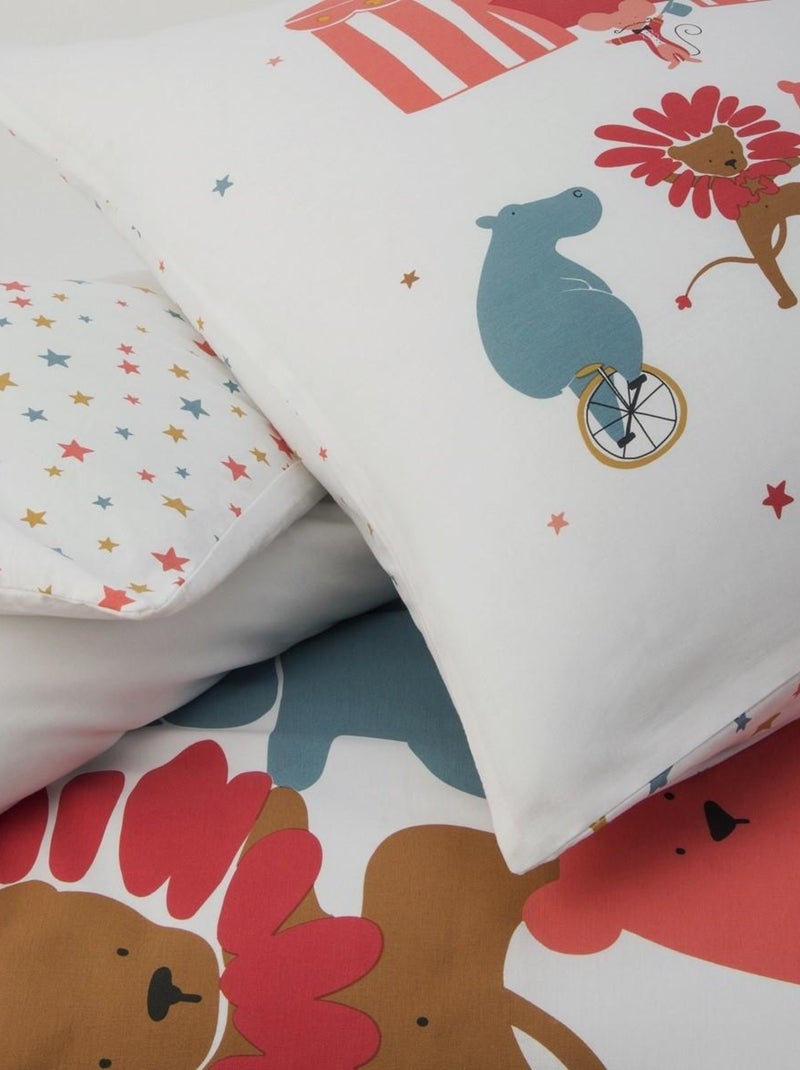 Future Home - Parure de lit enfant animaux du cirque Blanc - Kiabi