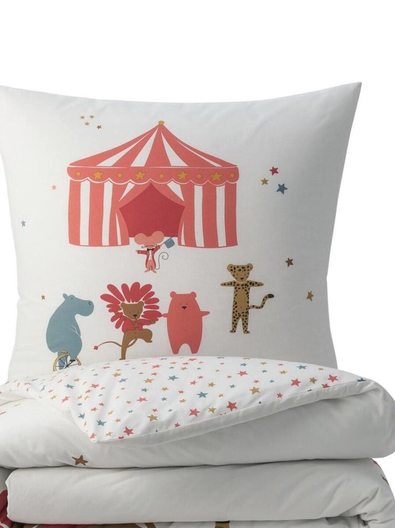 Future Home - Parure de lit enfant animaux du cirque Blanc - Kiabi