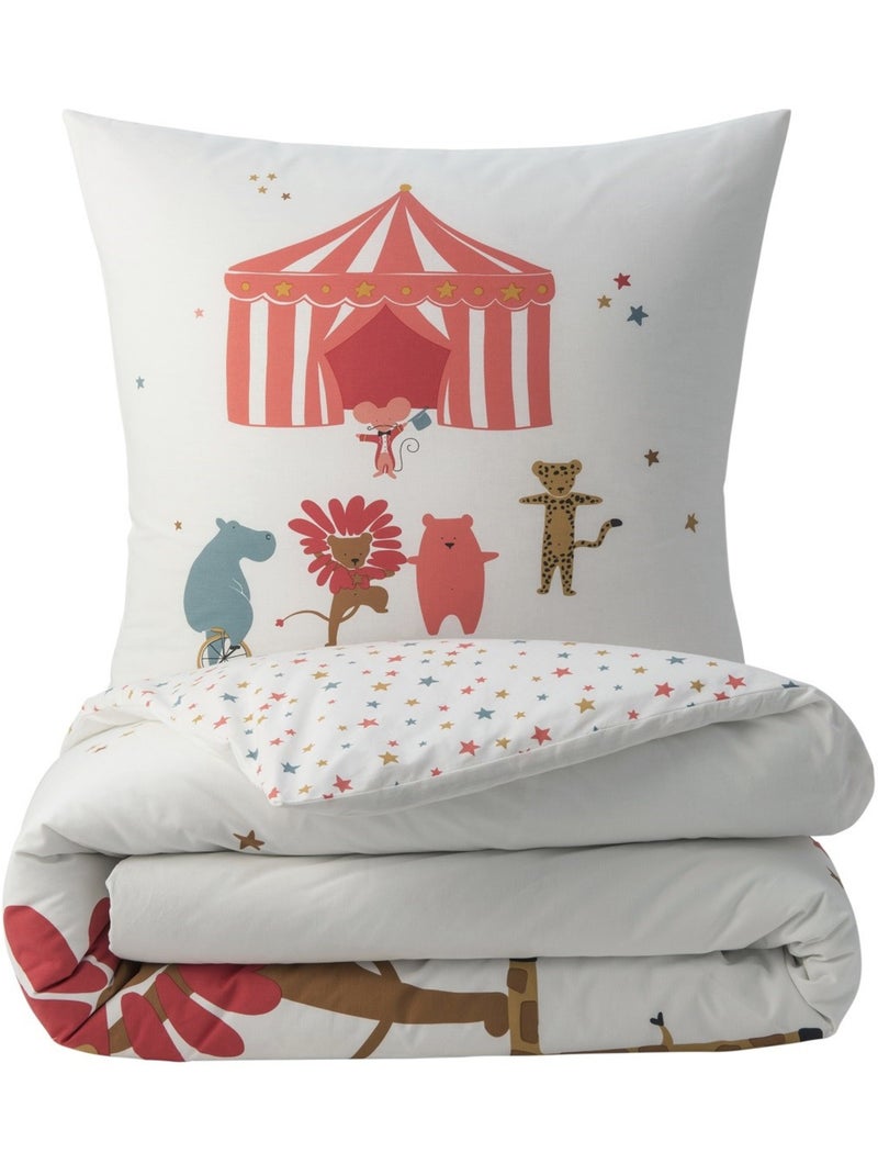Future home - parure de lit enfant animaux du cirque Blanc - Kiabi