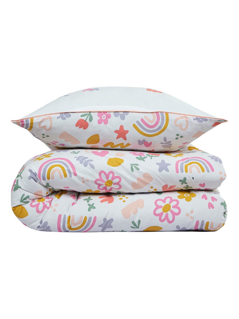 Future home - parure de lit enfant arc-en-ciel réversible Blanc - Kiabi