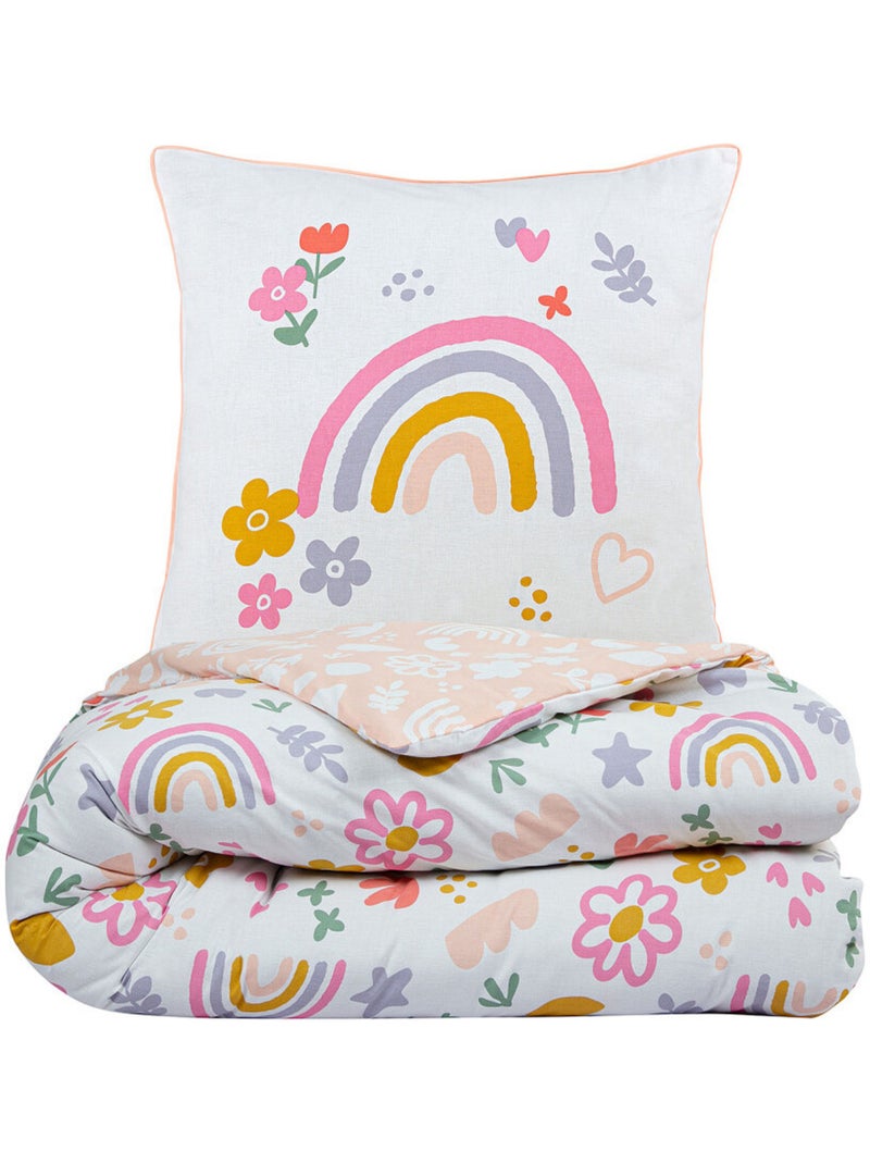 Future home - parure de lit enfant arc-en-ciel réversible Blanc - Kiabi