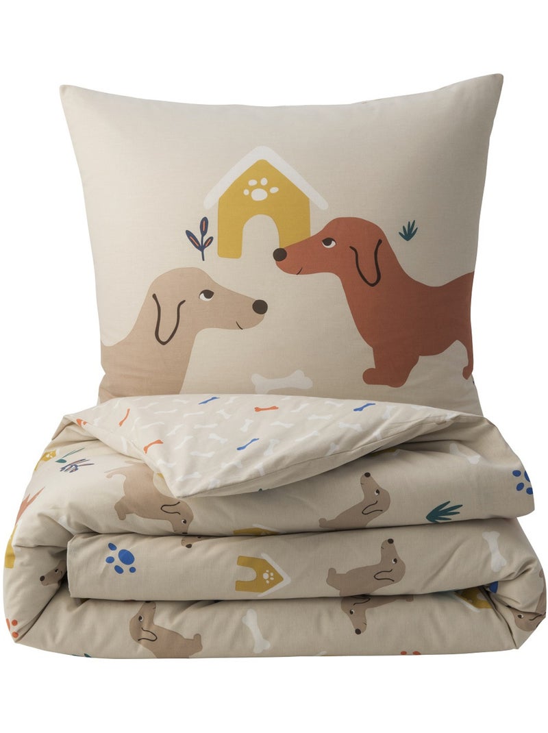 Future home - parure de lit enfant chien teckel réversible Blanc - Kiabi