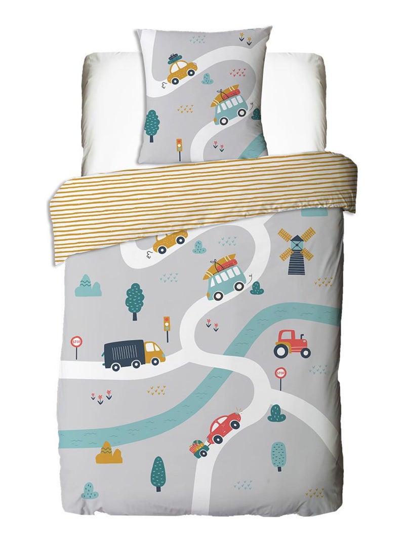 Future Home - Parure de lit enfant circuit voiture Gris - Kiabi