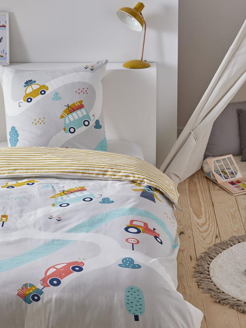 Future Home - Parure de lit enfant en coton 57 fils imprimé blanc - Blanc -  Kiabi - 24.00€