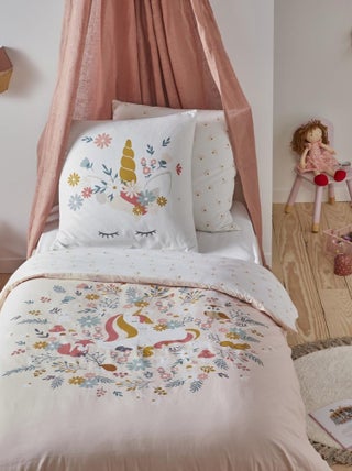 Future Home - Parure de lit enfant en coton 57 fils imprimé rose