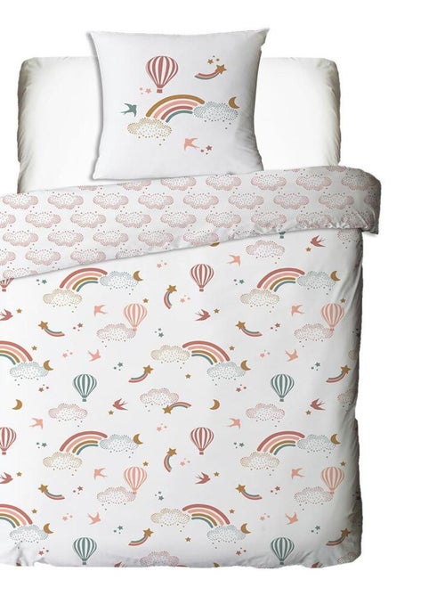 Future Home - Parure de lit enfant en coton imprimé arc-en-ciel - Kiabi