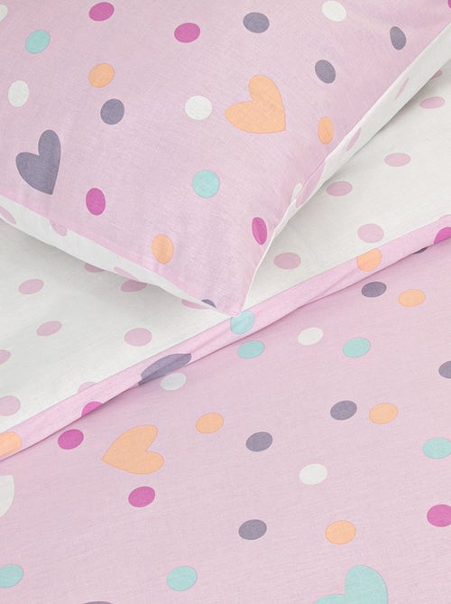 Future Home - Parure de lit enfant pois et cœurs réversible - Kiabi