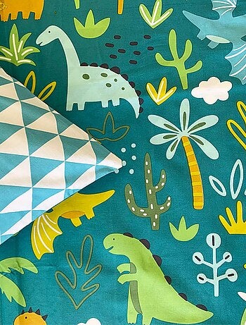 Future Home - Parure de lit enfant réversible imprimé Dinosaure