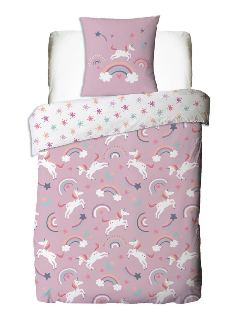 Future Home - Parure de lit enfant réversible Licorne Rose - Kiabi