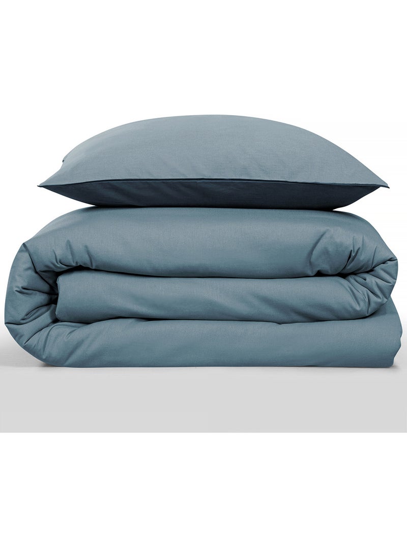 Future Home - Parure de lit simple bicolore Bleu - Kiabi