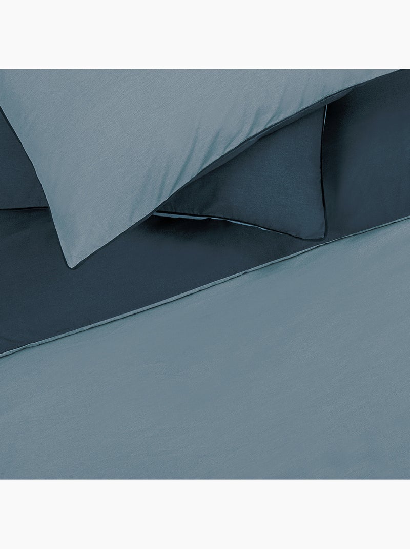 Future Home - Parure de lit simple bicolore Bleu - Kiabi
