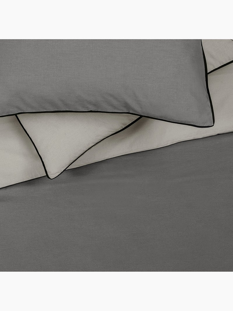 Future home - parure de lit simple bicolore Gris foncé - Kiabi