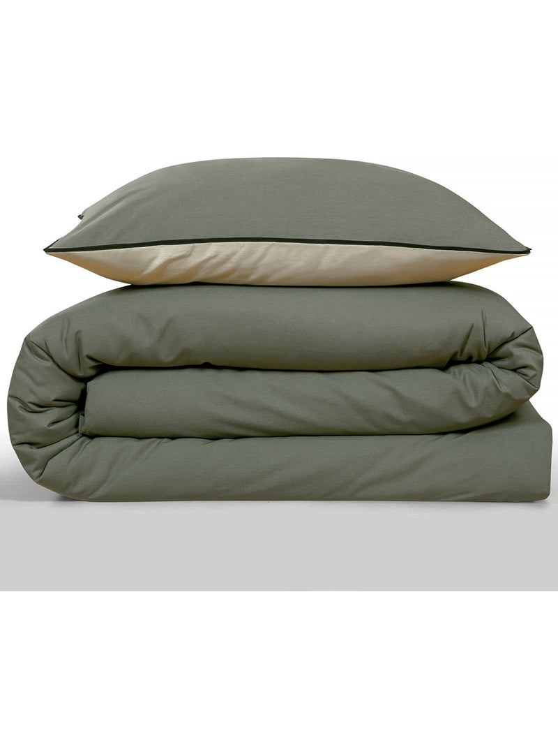 Future Home - Parure de lit simple bicolore Vert kaki - Kiabi
