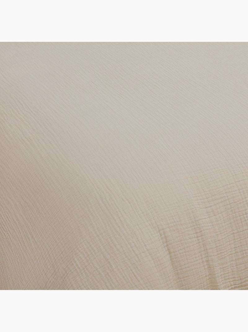 Future Home - Parure de lit simple en gaze de coton Beige - Kiabi